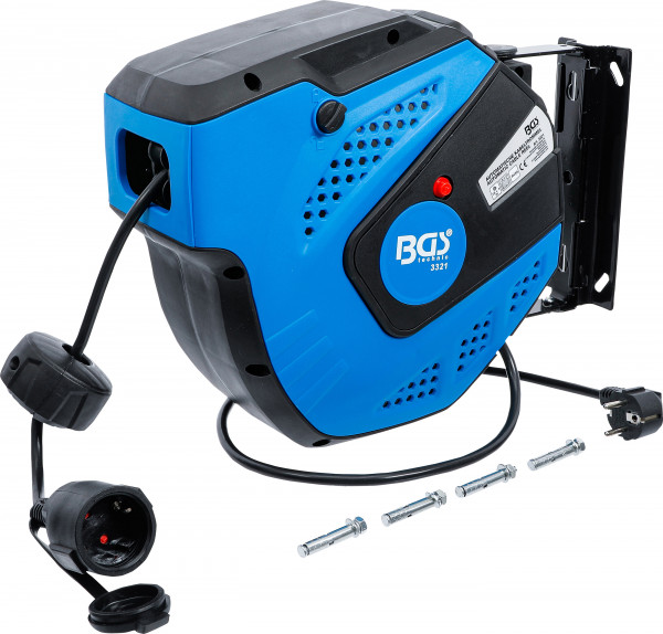 BGS Automatische Kabeltrommel 15 m mit Wandhalterung