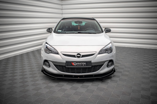 Street Pro Front Ansatz Für +Flaps Für V.1 + Flaps Opel Astra GTC OPC-Line J Schwarz Hochglanz