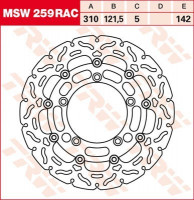 Bremsscheibe schwimmend TRW MSW259RAC passend für Suzuki Bremsscheibe schwimmend TRW MSW259RAC passend für Suzuki
