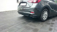 Heck Ansatz Flaps Diffusor Für Mazda 3 BN (Mk3) Facelift Schwarz Hochglanz