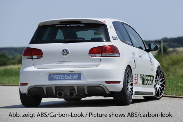 Rieger Heckeinsatz mit 2 Doppelfinnen glanz schwarz für VW Golf 6 GTD 3-tür.