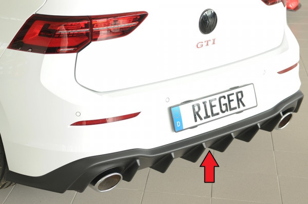 Rieger Heckeinsatz matt schwarz für VW Golf 8 GTI Clubsport 5-tür. 10.20-