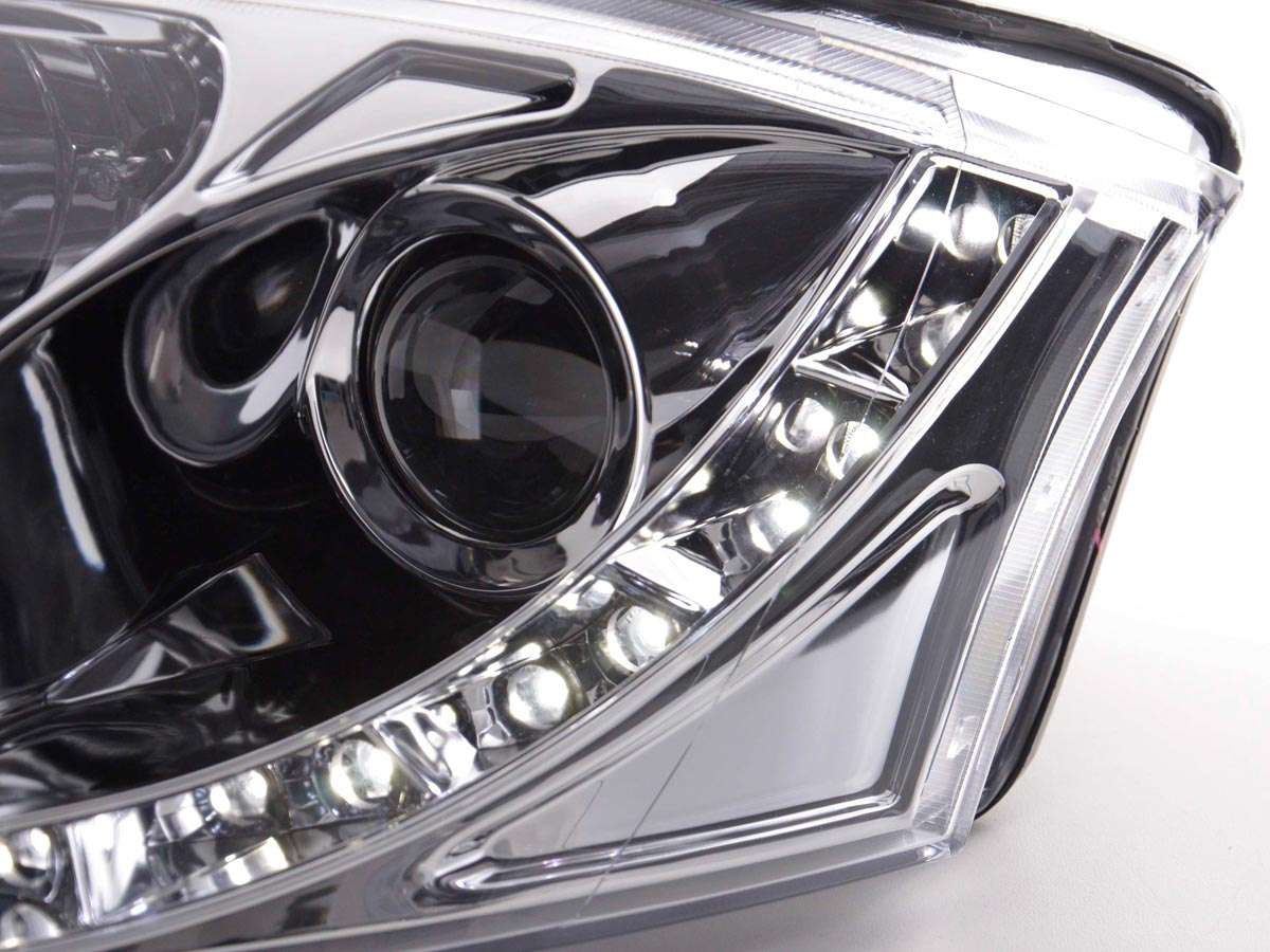 Scheinwerfer Set Daylight LED TFLOptik Audi TT Typ 8N Bj. 9905 chrom Scheinwerfer