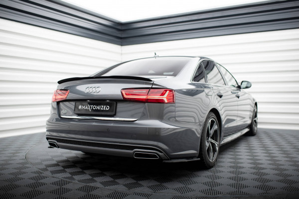 Spoiler CAP Für Audi A6 / A6 S-line / S6 Limousine C7 Facelift Schwarz Hochglanz