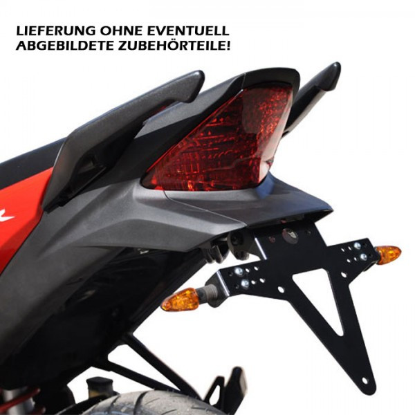 Kennzeichenhalter | HONDA CBR125/250 | 11-16 verstellbar | schwarz | inkl. Reflektorhalter