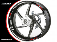 Felgenrandaufkleber rot passend für 1200 ccm Motorräder Felgenrandaufkleber rot passend für 1200 ccm Motorräder