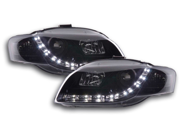 Scheinwerfer Set Daylight LED TFL-Optik Audi A4 Typ 8E 04-08 schwarz