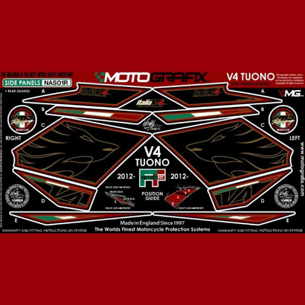 Motografix Steinschlagschutz hinten Aprilia Tuono V4 2011-2014 NAS01R
