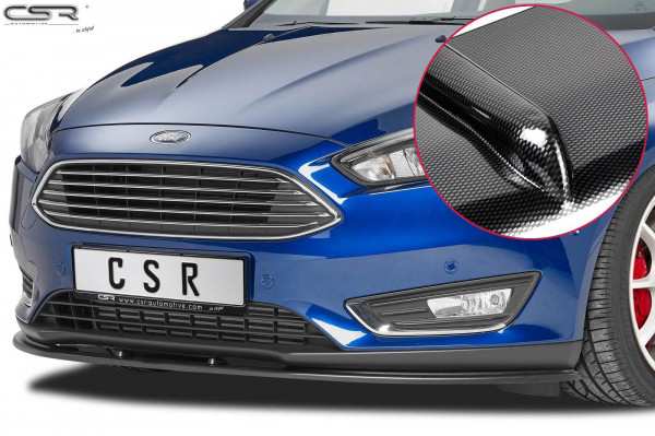 Cup-Spoilerlippe mit ABE für Ford Focus III CSL182-C Carbon Look Hochglanz