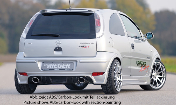 Rieger Heckschürzenansatz carbon look für Opel Corsa C 3-tür. 06.03- (ab Facelift)