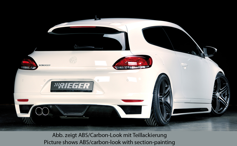 Rieger Heckschürzenansatz carbon look für VW Scirocco 3 (13) 2-tür