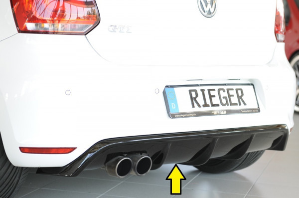 Rieger Heckeinsatz (GBL-47213) glanz schwarz für VW Polo 6 GTI (6R) 3-tür. 05.10-01.14 (bis Facelift