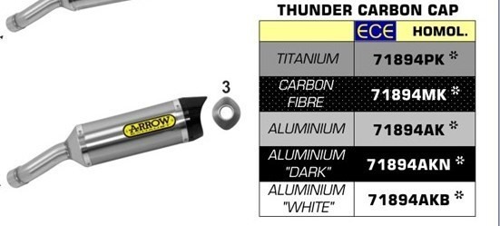 Arrow Street Thunder Titanium Silencer With Carby End Cap Yamaha YZF R3 19-