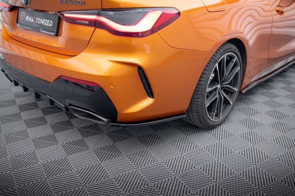 Heck Ansatz Flaps Diffusor V.1 Für BMW M440i G22 / G23 Schwarz Hochglanz