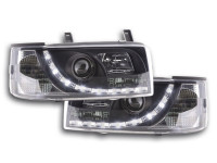 Scheinwerfer Set Daylight LED TFL-Optik passend für VW T4 90-96 schwarz Scheinwerfer Set Daylight LED TFL-Optik passend für VW T4 90-96 schwarz