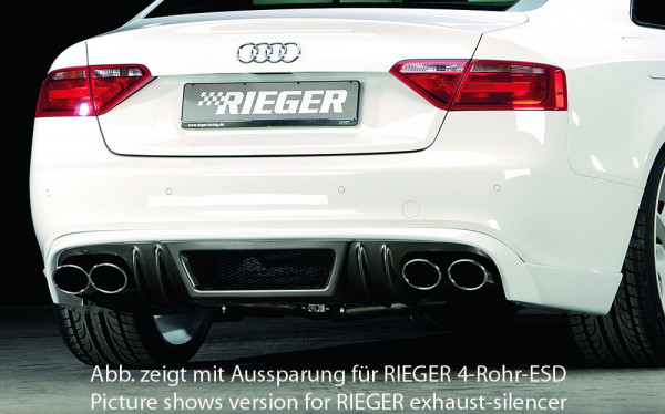 Rieger Heckschürzenansatz carbon look für Audi A5 (B8/B81) Coupé 06.07-07.11 (bis Facelift)