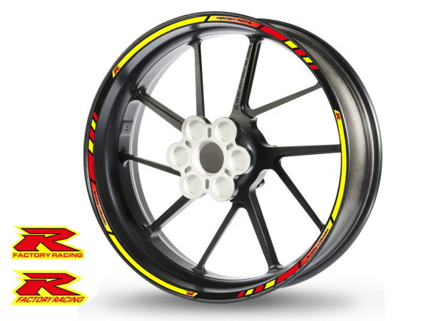 Felgenrandaufkleber GP RACE mit Racing R neon-rot