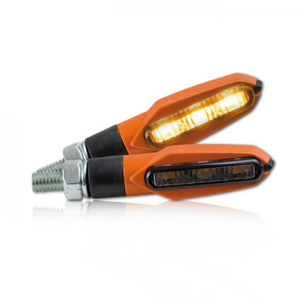 SMD-Blinker "Slight" | orange | M8 | getönt L51 x B14 x H21 mm | E-geprüft | Paar