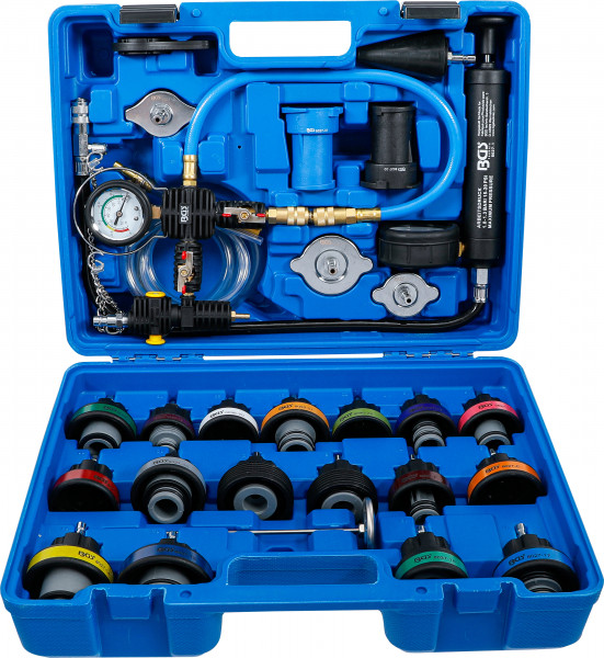 Kühlsystem-Abdrück-Satz 28-tlg. inkl. Befüllsystem – passend für zahlreiche Fahrzeugtypen