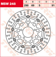 TRW Bremsscheibe schwimmend MSW248 passend für Suzuki TRW Bremsscheibe schwimmend MSW248 passend für Suzuki