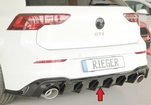 Rieger Heckeinsatz glanz schwarz für VW Golf 8 GTI Clubsport 5-tür. 10.20-