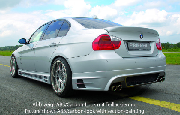 Rieger Heckschürzenansatz matt schwarz für BMW 3er E90 Lim. 09.08- (ab Facelift) LCI