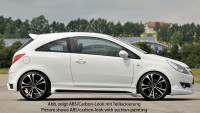 Rieger Seitenschweller rechts matt schwarz für Opel Corsa D 3-tür. 07.06-12.10 (bis Facelift)