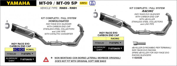 ARROW Indy-Race EVO Titan YAMAHA MT-09-MT-09 SP 2024