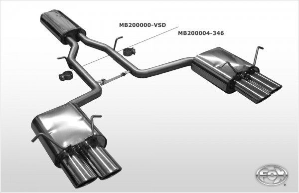 FOX Vorschalldämpfer passend für Mercedes GLK X204