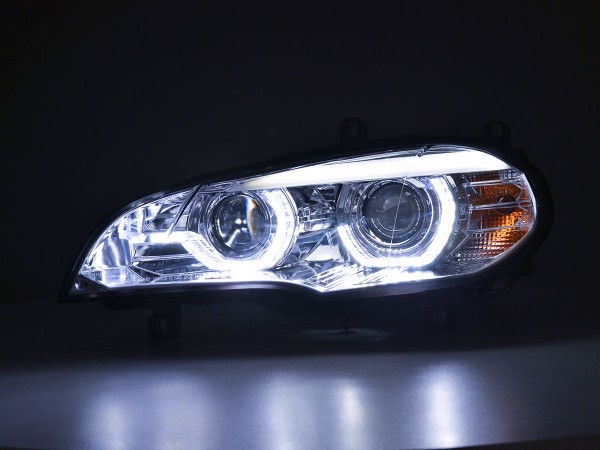 Scheinwerfer Set Xenon Daylight LED Tagfahrlicht BMW X5 E70 Bj. 06-10 chrome