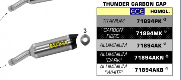 Arrow Endschalldämpfer Street Thunder Aluminium Schwarz