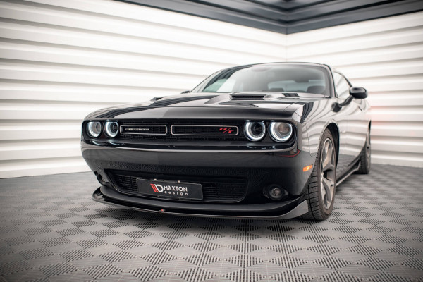 Front Ansatz Für Dodge Challenger RT Mk3 Facelift Schwarz Hochglanz