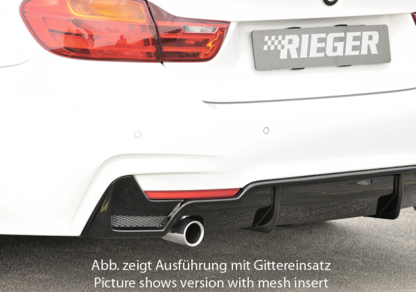 Rieger Heckeinsatz glanz schwarz für BMW 4er F32 (3C) Coupé (3-tür.) 07.15- (ab Facelift) LCI