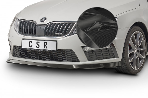 Cup-Spoilerlippe mit ABE für Skoda Octavia III 5E RS CSL399-C Carbon Look Hochglanz