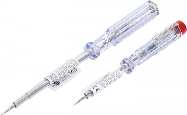 Spannungsprüfer 120–250V 2-tlg. Set mit Linse und Metallclip