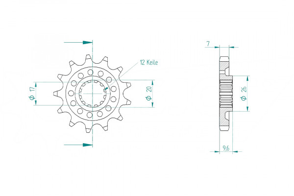 Ritzel 13 Zähne Teilung 428 passend für GasGas MC85