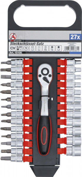 Steckschlüssel-Satz | Antrieb 6,3 mm (1/4") | SW 4 - 13 mm | 27-tlg.