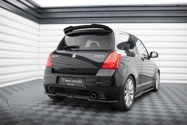 Hinten Splitter (mit Einem Vertikalem Balken) Suzuki Swift Sport Mk4 Schwarz Hochglanz