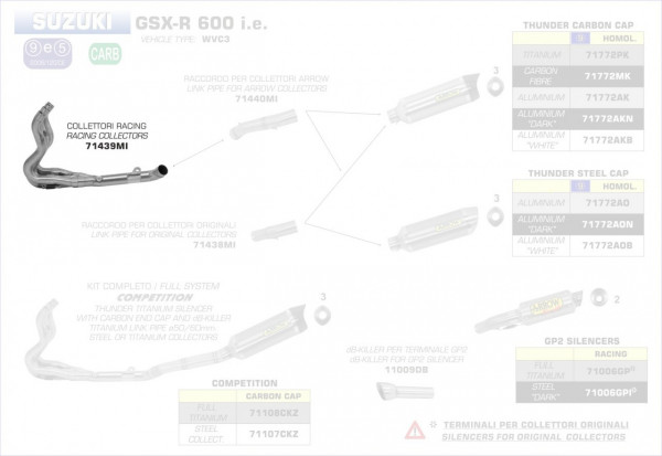 Arrow Racing Krümmer passend für Suzuki GSX-R 750 11-16