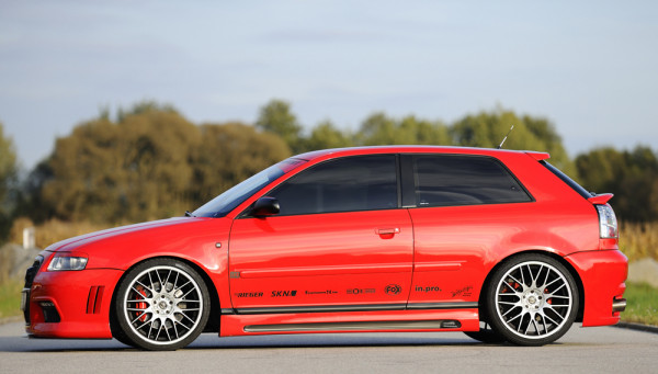 Rieger Seitenschweller links carbon look für Audi A3 (8L) 5-tür.