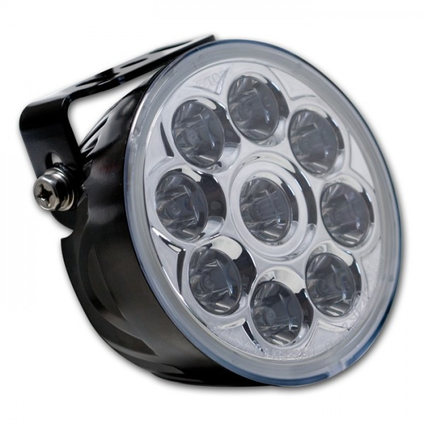 LED-Fernscheinwerfer "Nove" | chrom 9 Power LED's | E-geprüft | Ø 100 x 58mm