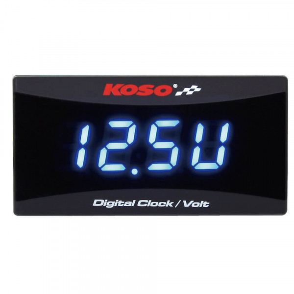 KOSO Batteriespannungsanzeige und Uhr für alle 12 V Gleichstrom-Batterien