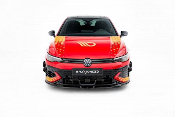 Front Ansatz V.1 Für Volkswagen Golf GTI Clubsport Mk8 Facelift Schwarz Hochglanz