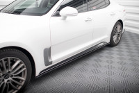 Seitenschweller Ansatz Für Kia Stinger GT / GT-Line / Standard Mk1 Schwarz Hochglanz