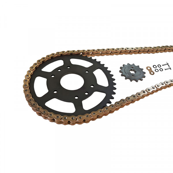 EK-Chain Kettensatz 520 MVXZ-2 Gold passend für Royal Enfield 350 Classic & Meteor