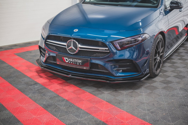 Front Ansatz V.1 Für Mercedes A35 AMG Aero W177 Schwarz Hochglanz