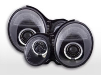 Scheinwerfer Set Angel Eyes passend für Mercedes E-Klasse W210 schwarz Scheinwerfer Set Angel Eyes passend für Mercedes E-Klasse W210 schwarz