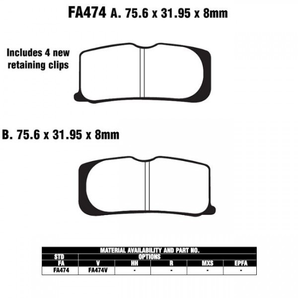 EBC FA474 Bremsbeläge passend für Can-Am Spyder 1000 RS RT RSS