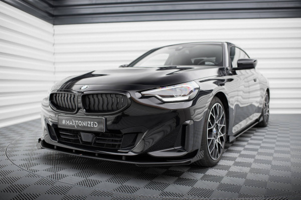 Street Pro Front Ansatz Für +Flaps Für + Flaps BMW 2 Coupe G42 Schwarz Hochglanz