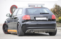 Rieger Heckeinsatz carbon look für Audi A3 (8P) Cabrio 07.08- (ab Facelift) Ausführung: Schwarz matt